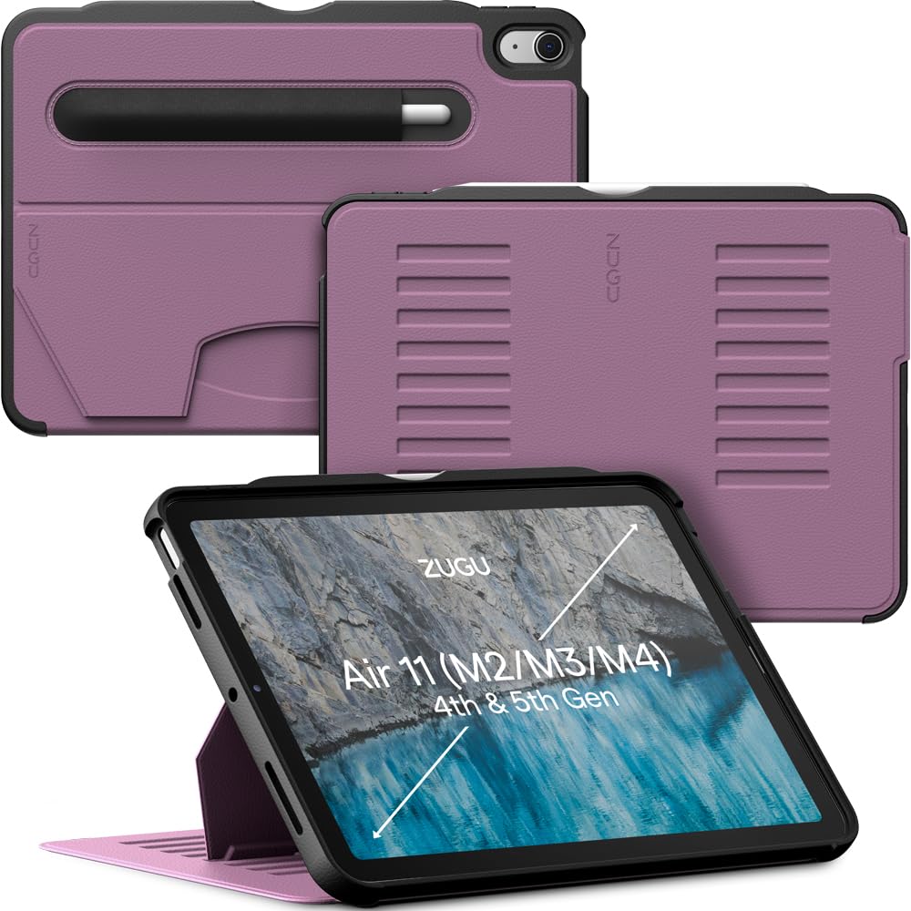 ZUGU CASE for iPad Air 11 (M4 2026/M3 2025/M2 2024), iPad Air 5&4 10.9 (2022/2020) Protective Cover, Wireless Apple Pencil Charging, Convenient 8-angle Magnetic Stand & Auto Sleep/Wake [Berry Purple]