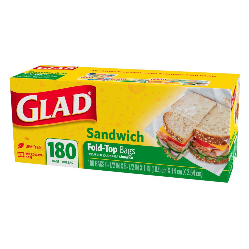 Glad Sandwich Bags, Fold Top 180 bags Amazon.in Health & Personal Care