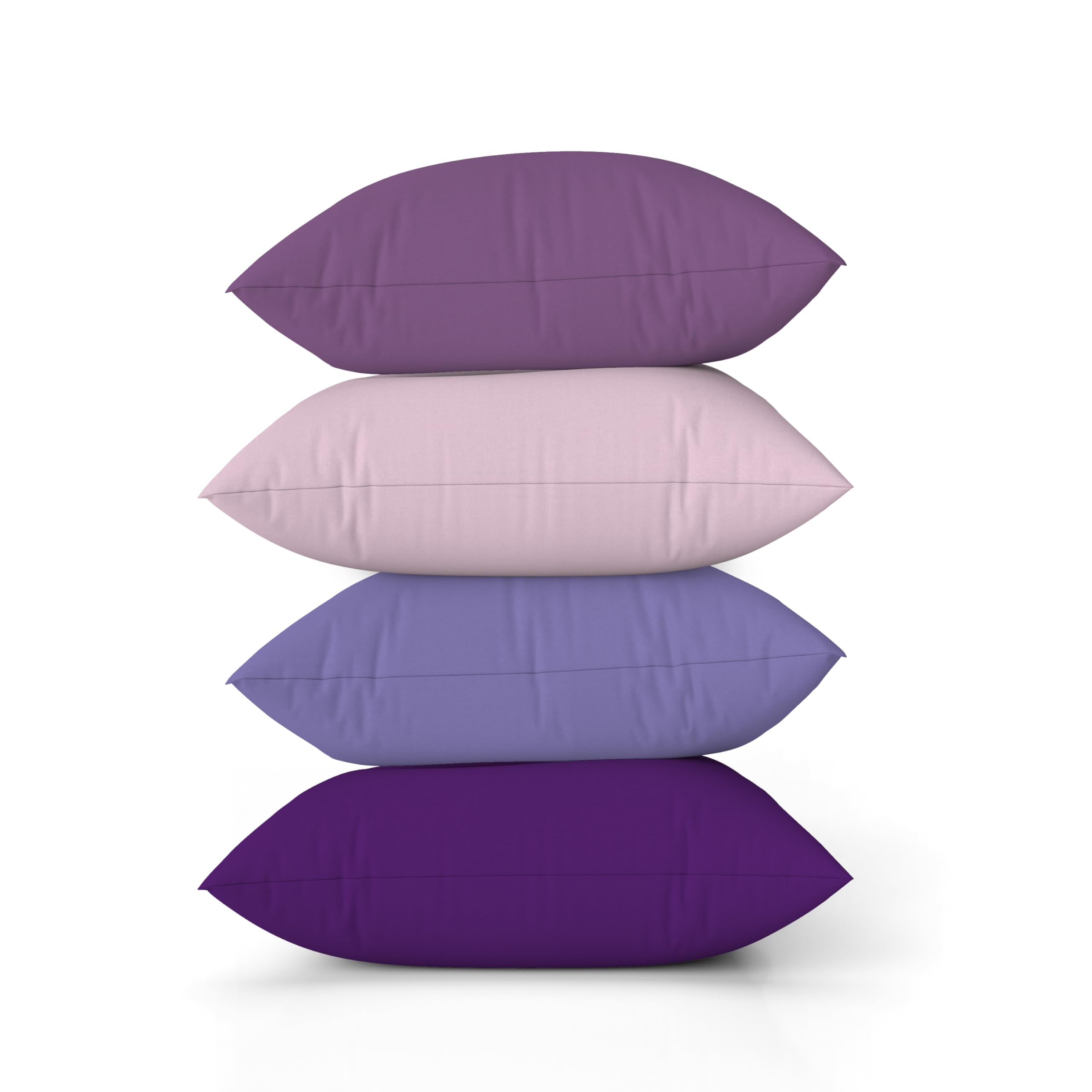 ggaimwf Solid Color Linen Look Cushion Covers for Sofa Purple Gradient Throw Pillow for Bed Lavender Manor Color Handmade Square Cushion Cases with Invisible Zipper, 60x60cm Set of 4
