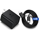 Pixel 45W USBC Super Fast Charger, PPS GaN Charger with 6.6FT Cable | Compatible with Pixel 11ProFold/11ProXL/11Pro/11/10/9/8/7/6, Space-Saving Plug Design &amp; Less Outlet Blocking