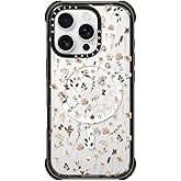 CASETiFY Ultra Impact iPhone 16 Pro Case [Strong Slim / 11.5ft 5X Militray Grade Drop Protection/Compatible with Magsafe] - Wildflower Friday - Clear Black