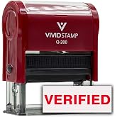Verified Self Inking Rubber Stamp (Red Ink) - Medium