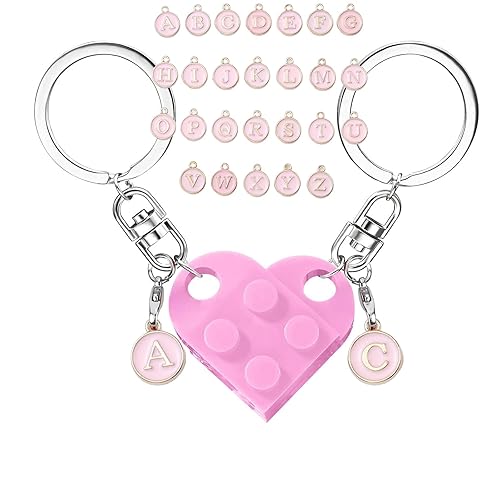 MPK Brick Matching Couple Heart Keychain for Boyfriend Girlfriend