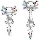 YONFQE Dog/Axolotl Jacket Earrings 925 Sterling Silver Front Back Earrings Fashion Jewelry Gifts for Women