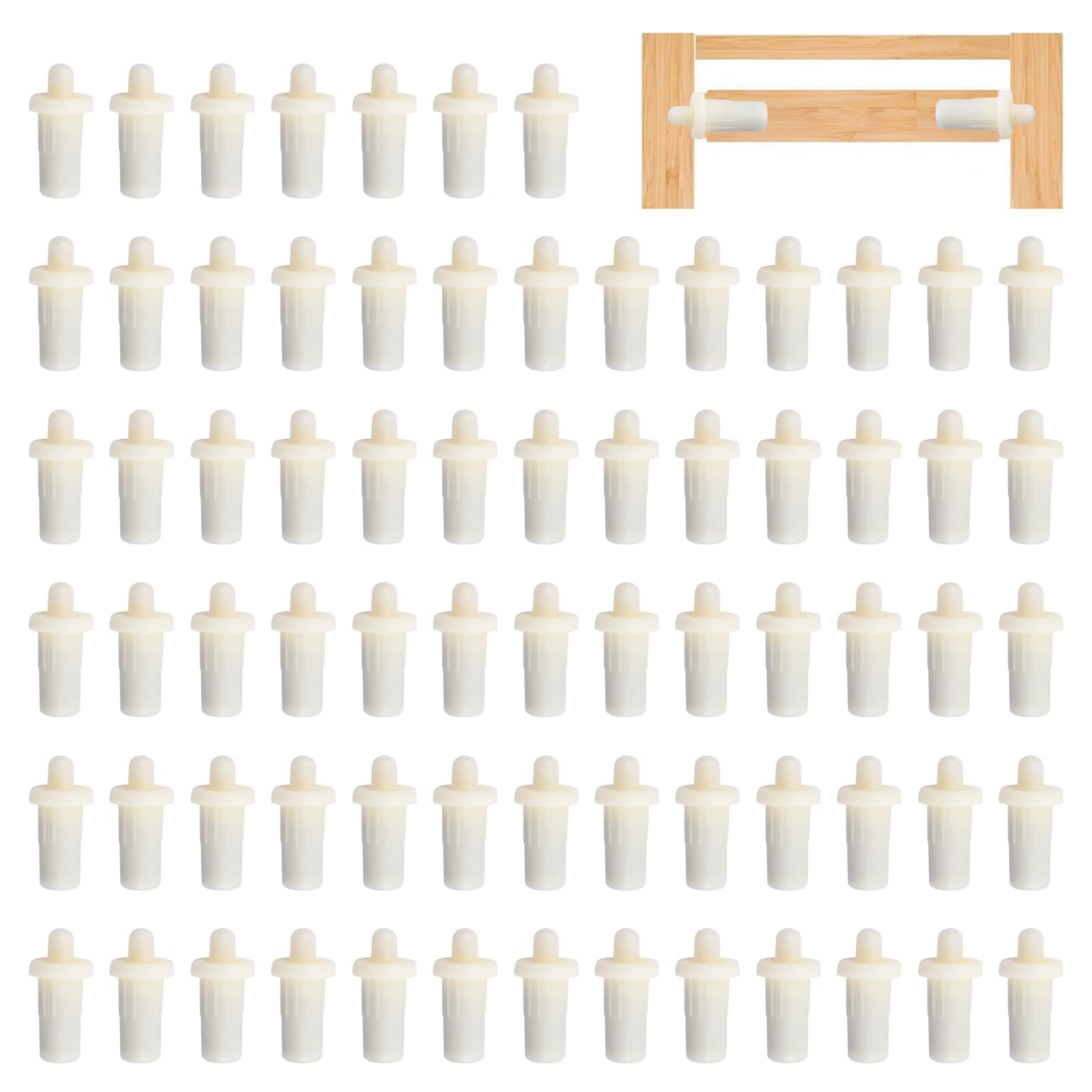 UFURMATE Spring Loaded Repair Pins, 72 Pcs Dia. 7.5mm Plastic Blinds & Cabinet Support Pins (White) — image 1