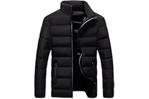 Quilted Jacket for Men Insulated Puffer Jackets Lightweight Full Zip Winter Jacket Warm Windproof Down Jackets