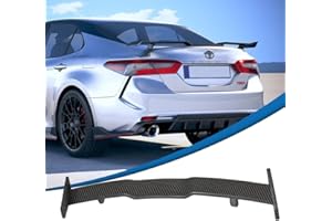 AURAROAD Rear Spoiler Wing Compatible with 2018-2022 8th Gen Camry/10th Gen Accord Sedan 4 Door Lip Highkick Rear Spoiler Sporty SE/LE/XLE/Hybrind TRD Style ABS Rear Boot Lid Wing Trunk Spoiler, Carbon Fiber