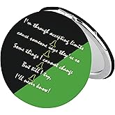 BEKECH Witch Musical Compact Mirror I'm Through Accepting Limits Defying Witch Makeup Mirror Musical Theatre Witch Merch (Black-Green)