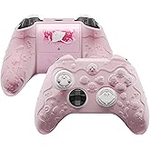 PlayVital for Xbox Series X/S Controller Silicone Cover, Semi-Clear Cute Ocean Whisper Series Silicone Skin Grip for Xbox Core Wireless Controller w/Thumb Grip & Sticker, Full Protection - Peach Pink
