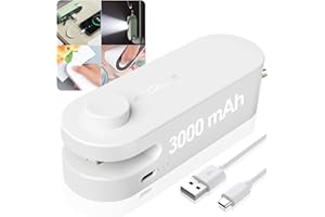 AEDICCE 4 in 1 Mini Bag Sealer, Bag Sealer Heat Seal with Cutter, USB Rechargeable Chip Bag Sealer Heat Seal, Portable Bag Resealer for Plastic Bags Snacks & Food Storage,White