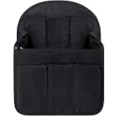 Surblue Backpack Organizer Insert Liner Hanging Travel Rucksack Purse and Handbag Insert Pocket, High-capacity Divider Foldable Nylon Shoulder Bag Organizer for Men and Women, (Black, L)