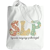 NGZS Speech Therapy Gifts SLP Tote Bag for Teacher Speech Language Pathology Beach Bag Speech Pathologist Gifts