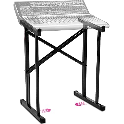 Liquid Stands Portable Audio Mixer Stand - Angled Foldable & Adjustable Studio Music Mixer Synth, MPC Stand For Drum Machines, DJ Turntables, Audio Rack Music Equipment & More