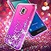 Compatible with Samsung Galaxy J2 Case, Galaxy J2 Core/Galaxy J2 Dash/Galaxy J2 Pure Case Glitter Liquid Quicksand Shiny Sparkle Flowing Bling Diamond Clear Cute Cover for Girls Women Purple/Pink
