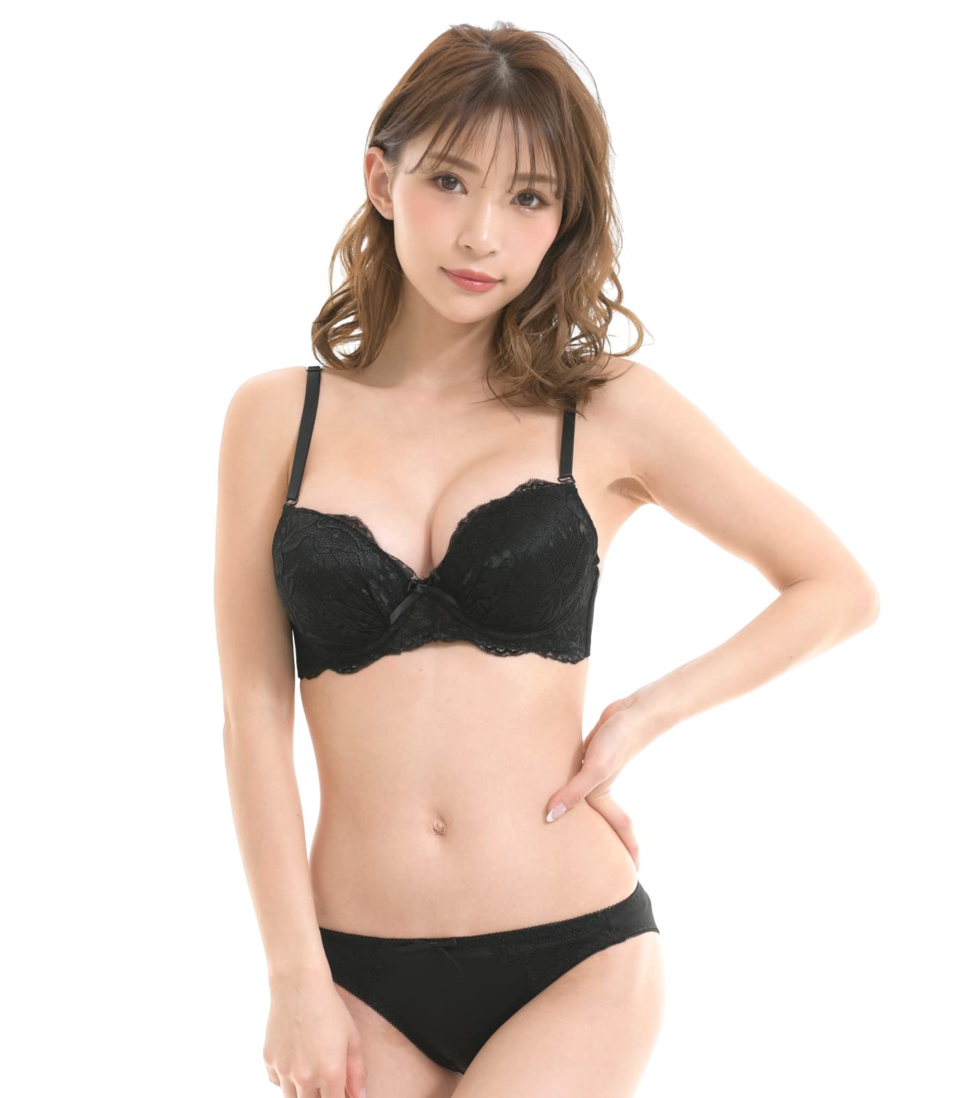 [ラウレアアコアコア] レディース ブラジャー ブラ ショーツ 上下 セット 下着 ランジェリー レース 女性 (ブラック, B70)商品画像