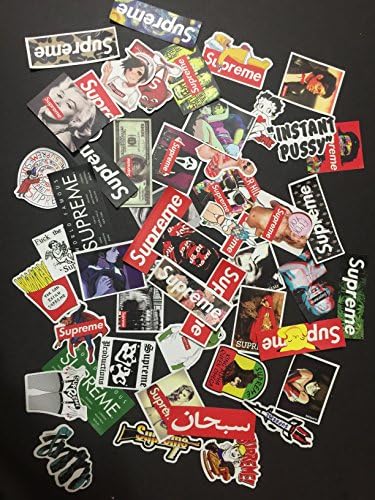 (Not Random)50 Supreme Piece Skateboard Stickers Vintage Vinyl Laptop Luggage Decals Dope Sticker Mix Lot