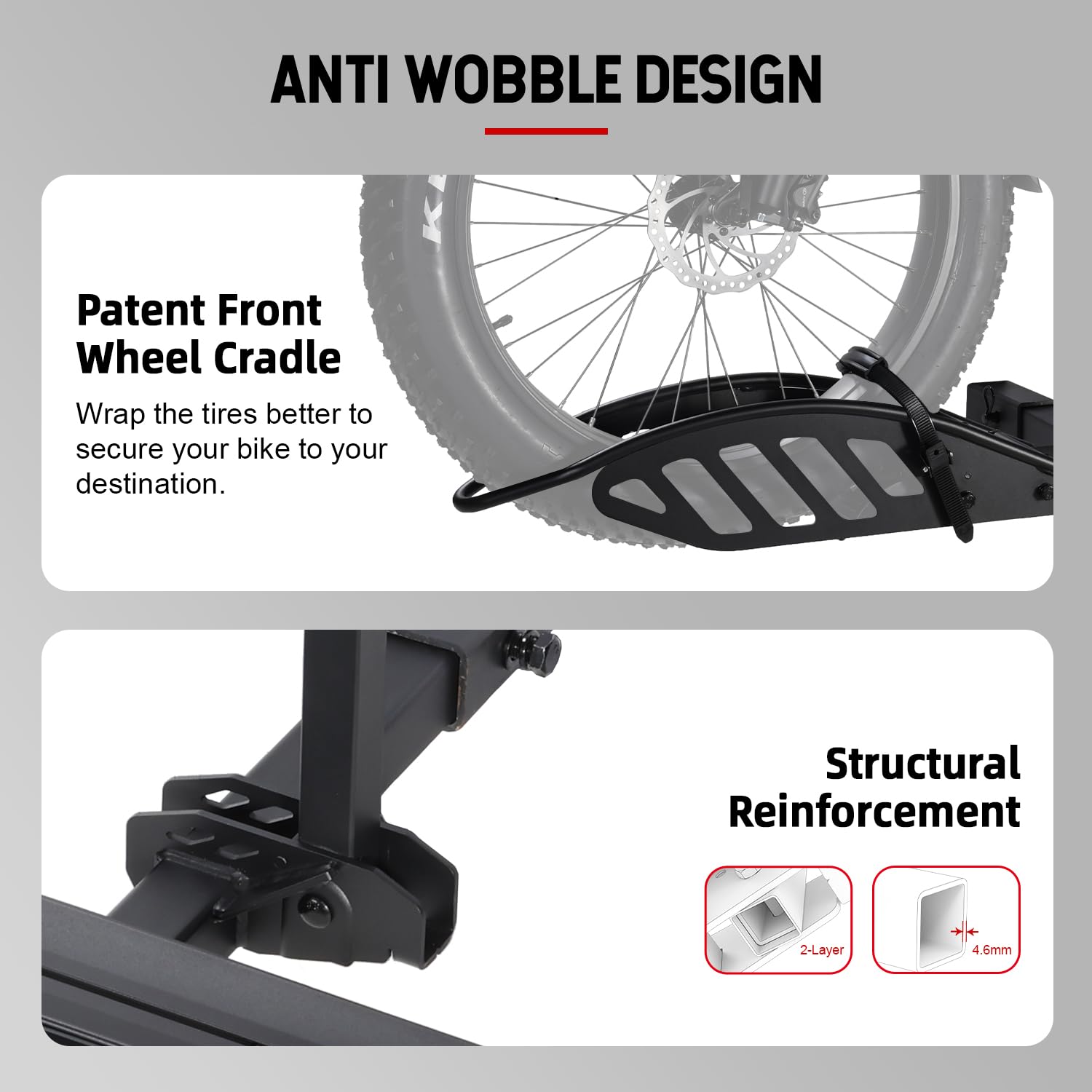 Young Hitch Single 1 Bike Rack with Ramp,100 lbs Capacity E-Bike Carrier Rack for Cars Trucks SUVs Minivans RV, Trailer, Mount Platform Style, Fits Up to 5’’ Fat Tire Bicycle for 2 inch Receiver