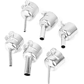 Chazcool 6 PCS Heat Gun Attachments for 850 850A 852 852D 852D 950 | Hot Air Gun Nozzle Attachments 3mm-10mm Aluminum Alloy, Solder 45 Degree Tips Desoldering Station Repair Tools