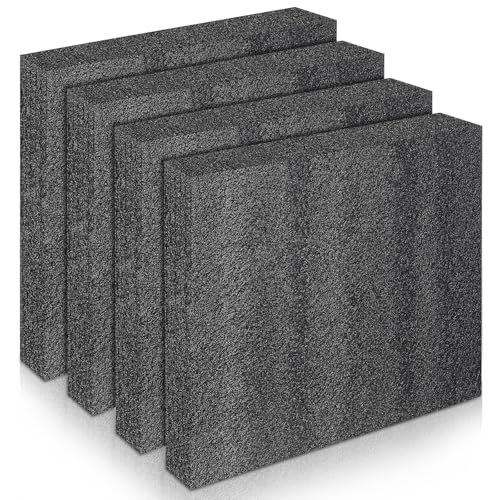 4 Pcs Polyethylene Foam Sheet 12 x 10 x 1.97 Inch Polyethylene, Foam Block Insert Cuttable Packing Padding for Toolbox Storage and Crafts, Black