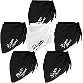 Jiuguva Wedding Bride Bikini Cover up Bridesmaid Sarong Women Bathing Suit Wrap Swimwear Chiffon for Bachelorette Pool Party