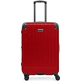 Flying Axis Collection Lightweight Hardside Expandable 8-Wheel Spinner Luggage, Cherry Red, 24-Inch Checked