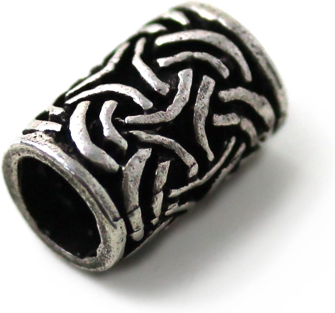 925 Sterling Silver Norse Viking Celtic Beard Beads Rings, Dreadlock