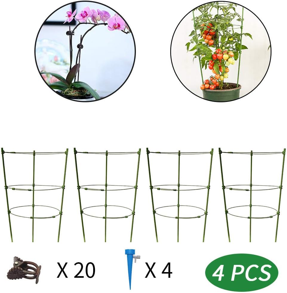 Ksowam 4 Pack Plant Support Cages with Self Watering