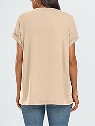 AUTOMET Womens Summer Tops Oversized Short Sleeve