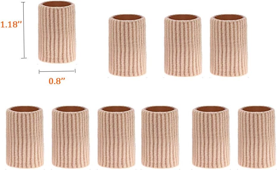 DYKOOK Gel Lined Toe Tubes Sleeves 10 Pcs, Made of Elastic Fabric Lined with Silicone Gel. Toe Sleeve Protectors Relief Toe Pressure - Image 3