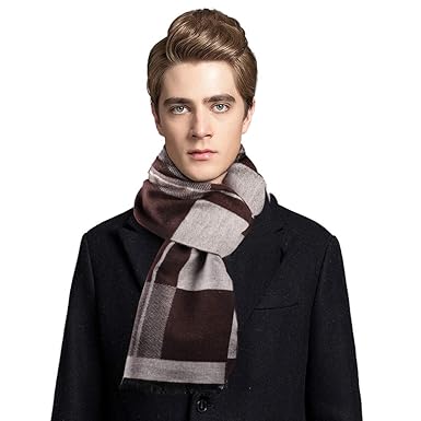 Schal Damen Herren Plaid Schal Unisex Warm Schal Herren Klassisch Elegant Karo Schals Baumwolle Kaschmir Herbst Winter Lange 