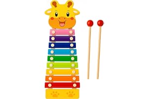 Xilofone Musical Infantil 33,5 cm – Brinquedo Educativo Girafa/Coala – Instrumento Musical para Crianças
