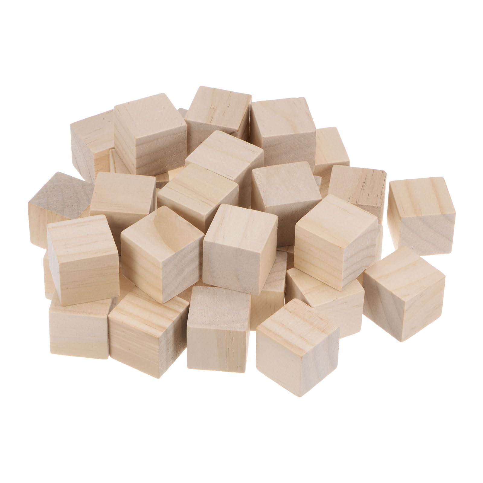 uxcell Wood Blocks for Crafts, 32pcs 1 9/16 Inch Unfinished Wooden Cube Pine Wood Square Block for DIY Craft Projects