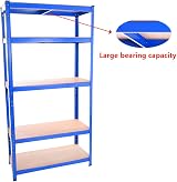 Panana 3x Heavy Duty 5 Tier Steel Garage Shelving Unit 1.8m Blue 280kg Shelf view 4