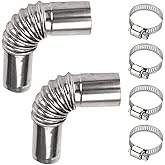 2pcs 24mm 4 ClampsDiesel 13cm Pipes Universal HeaterUniversal Heater,Air Diesel Parking Heater Exhaust Pipe Tube Elbow Connec