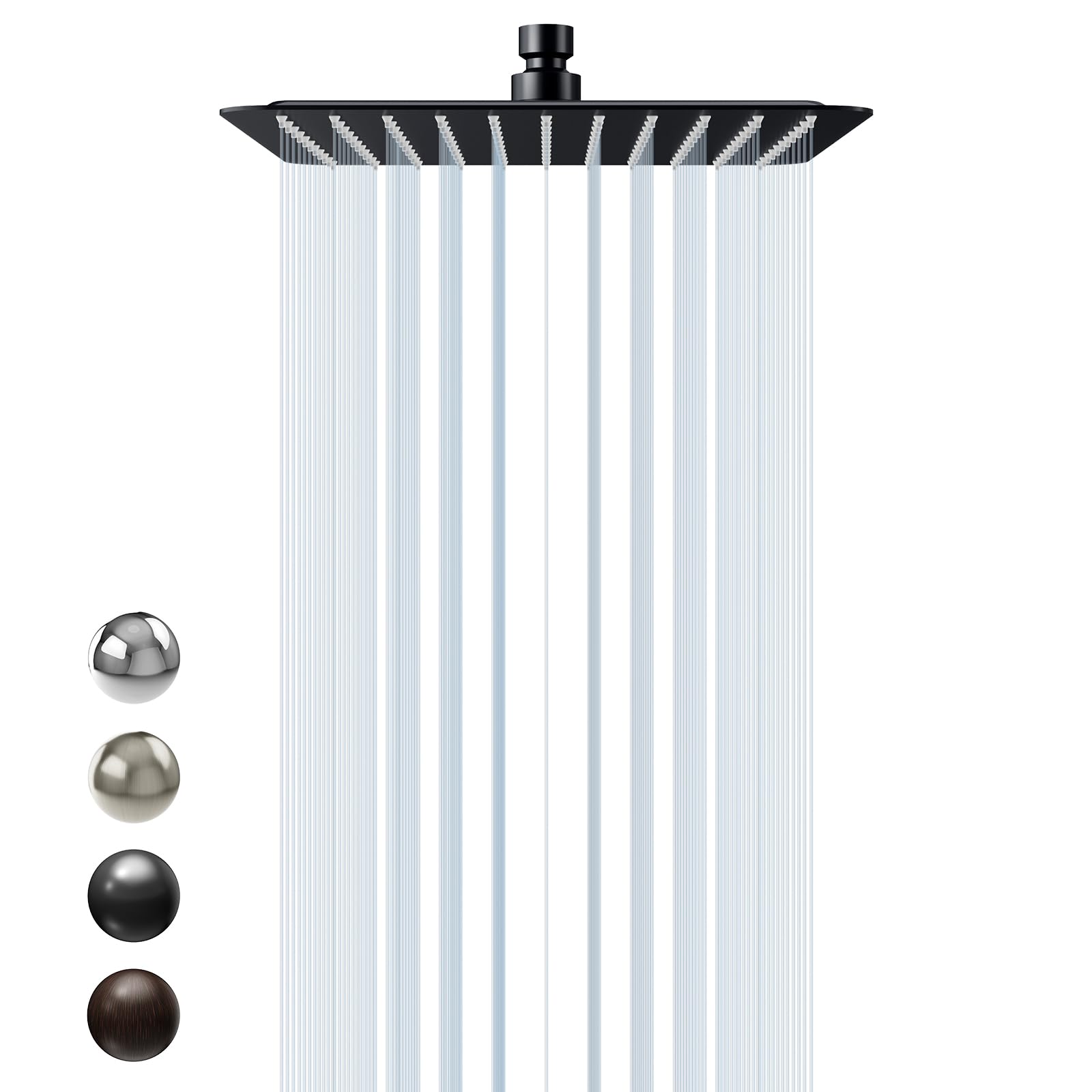 SR SUN RISE 10 Inch Rain Shower Head Matte Black 304 Stailess Steel High Pressure Rainfall Showerhead Image