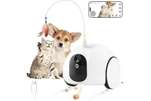 PUMPKII New 2024 Smart Cat Camera with Treat Dispenser, Full House Mobile Monitoring Pet Feeder for Cats & Dogs Viewing, 2.4G Wifi Pet Camera with Phone App, 1080P Full HD, Night Vision, Two-Way Audio(White)