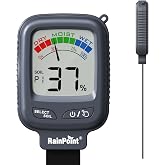 RAINPOINT Large Display Digital Soil Moisture Meter for Houseplants Indoor | Easy-Read Leave-in Color-Coded Gauge Sensor Potted Flower,Capacitive Probe,Kitchen Herb Garden Windowsill