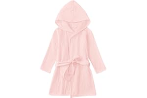 TADO MUSLIN Organic Cotton Toddler Bathrobe, Soft and Breathable Baby Robe for Kid, Boy& Girl Hooded Robe Muslin
