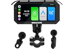 WEUASTE 6.25" Smart Motorcycle Carplay, Wireless Carplay & Android Auto, Motorbike GPS Navigation System with Waterproof HD Touchscreen,Bluetooth Voice Control, Fit for Most Bikes,High Brightness