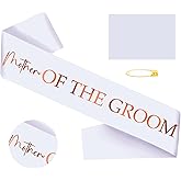 Generic Mother of The Groom Sash with Rose Gold Foil, White Bachelorette Party Sash for Bridal Shower Engagement Supplies Gifts Wedding Accessories for Groom to Be's Mother