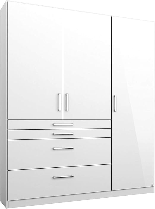 Kleiderschrank Lauri 3 Turen B 136 Cm Hochglanz Weiss Schrank Drehturenschrank Wascheschrank Kinderzimmer Jugendzimmer Schlafzimmer Amazon De Kuche Haushalt