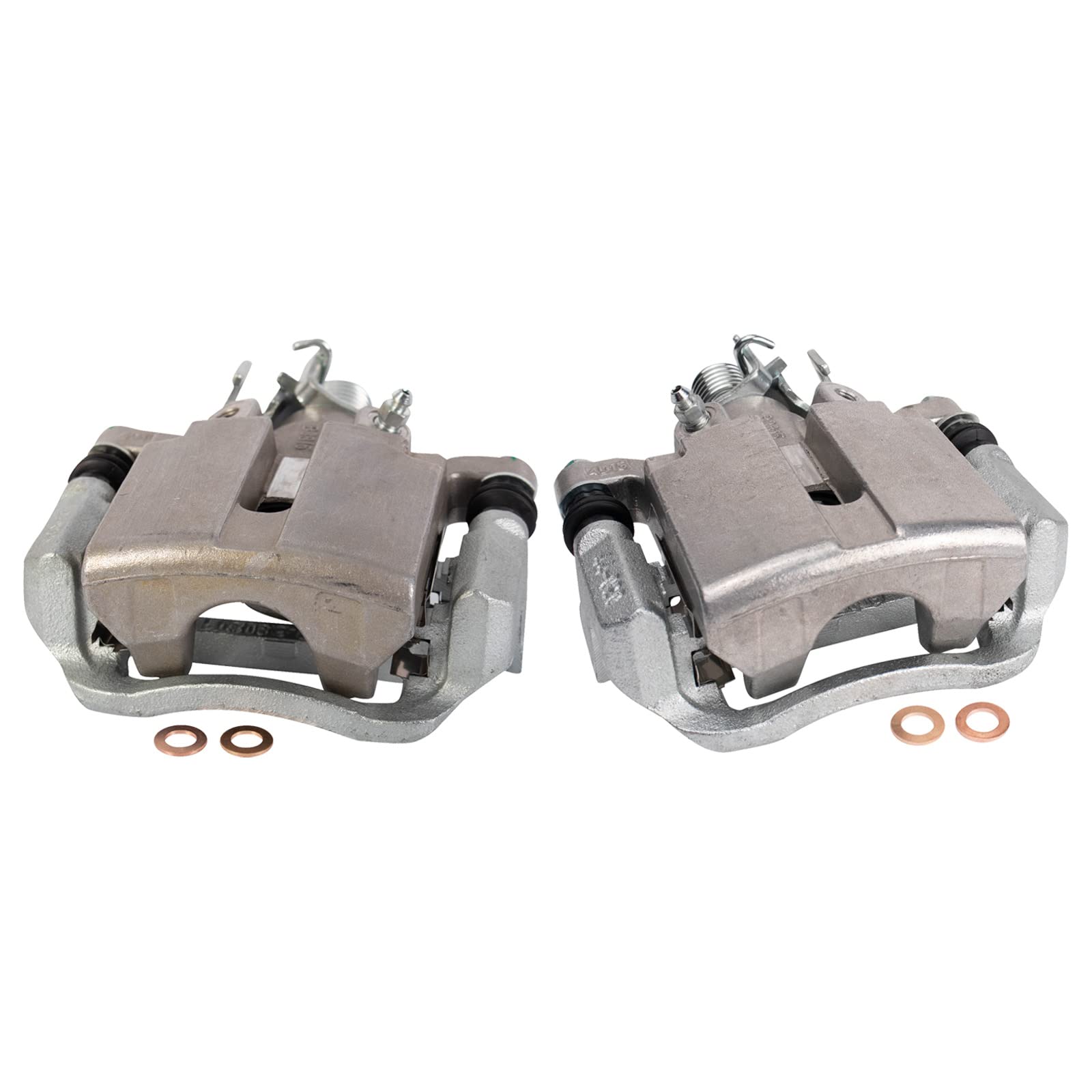 TRQ Rear Brake Caliper Set Zinc Coated Hardware Brackets Compatible with 2004 Pontiac Grand Prix Image
