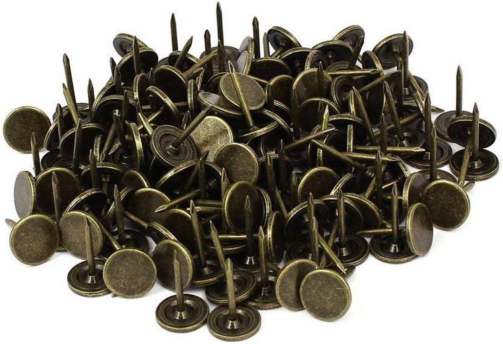 Sydien 7/16 Inch Dia Flat Head Upholstery Tacks/Nails