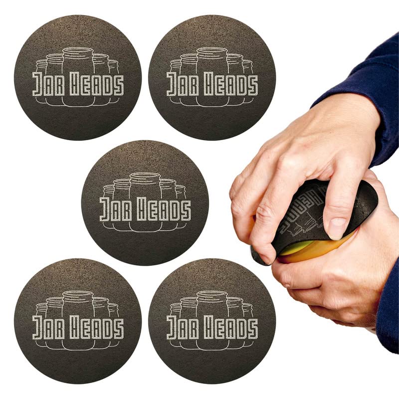 JAR HEADS Rubber Jar Opener Gripper Pad (5PC)Jar Opener for Weak Hands