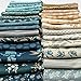 10 Fat Quarters - Edyta Sitar Something Blue - Assorted Flowers Floral Quality Quilters Cotton Fabric Fat Quarter Bundle M227.09