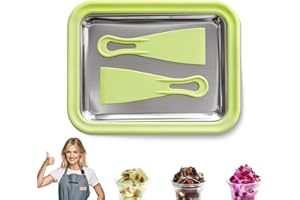Rolled ice Cream Maker with 2 Spatulas, 2026 Rolled ice Cream Tray, Easy Clean-Up, for Gelato, Sorbet, and Frozen Yogurt (Gre