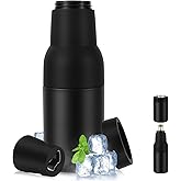 Dbgogo 12 oz Can Cooler Beer Bottle Holder with Beer Opener, Vacuum Insulated Double Walled Stainless Slim Can Beer Bottler Insulator Holder -Midnight Black