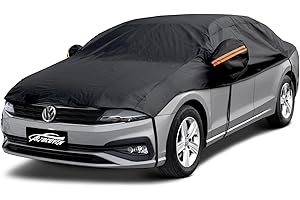 ALTOCOVER Half Car Cover Top, Hail Protector Car Cover with Cotton Liner, Sunroof & Windshield Cover for Ice and Snow, All Weather Vehicle Body Cover for Sun, Rain, Dust
