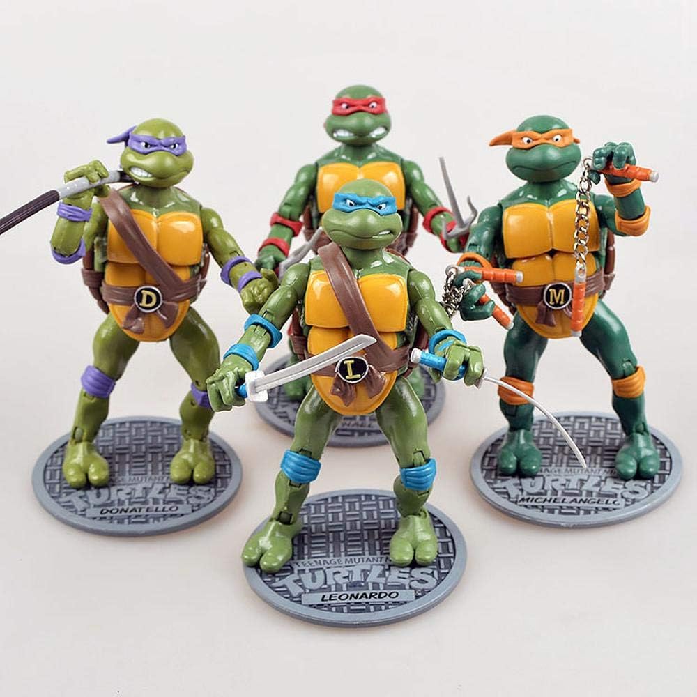 Teenage Mutant Ninja Turtles 4 TMNT Movable Animated Character Model Action Figure Statue Decoration 16CM
