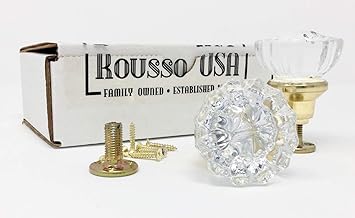 Rousso S Reproduction Crystal Glass Knob Set Non Turning Faux